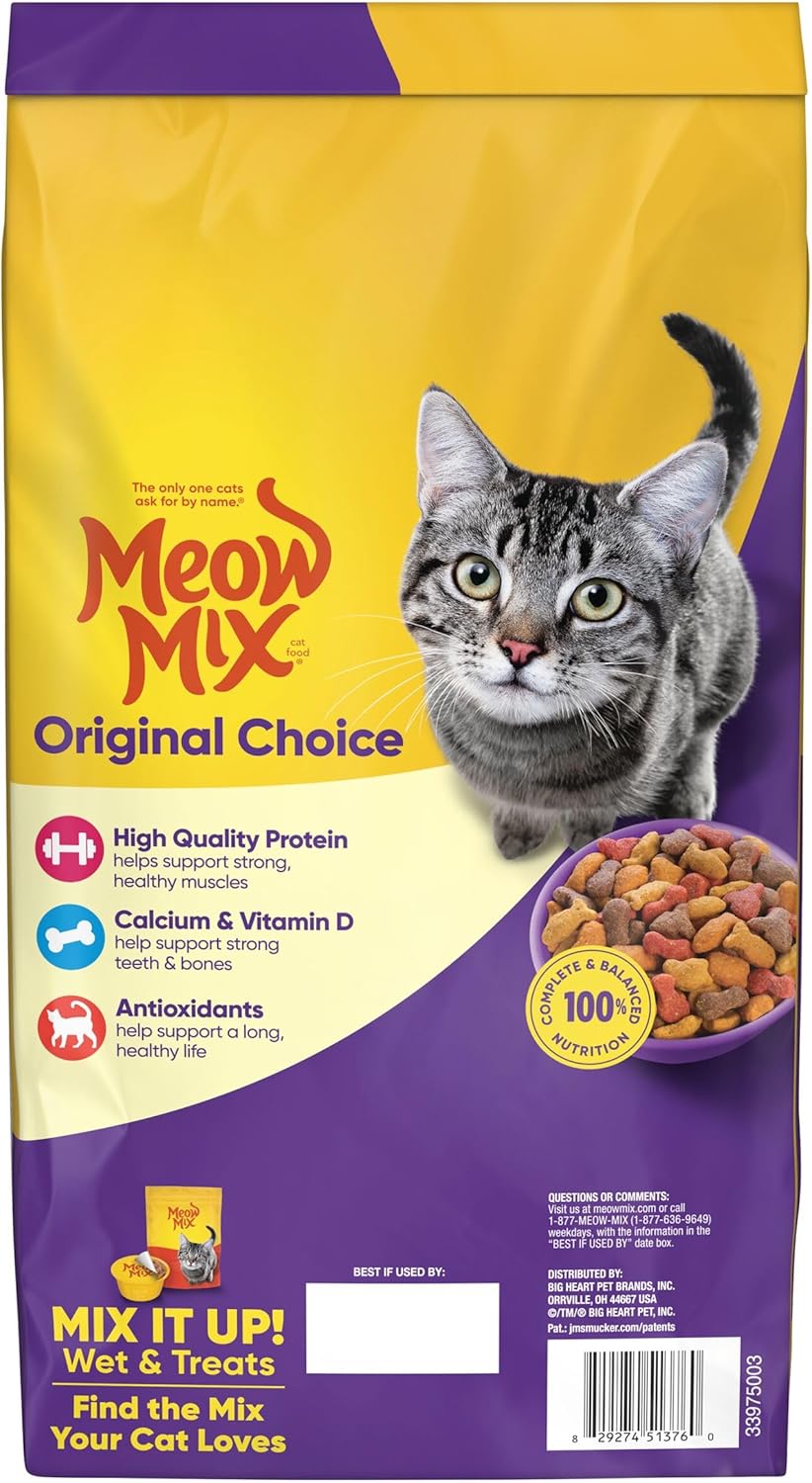 Meow Mix Original Choice Dry Cat Food - Nutritious Formula for Healthy Cats | 6.3 lb Bag