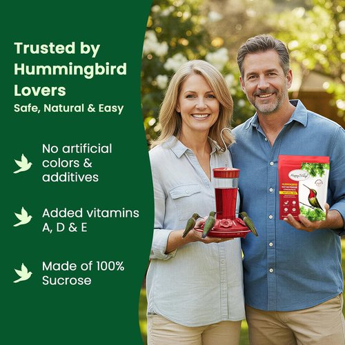 Happy Wings Hummingbird Food Powder - Natural Red Nectar Makes 192 fl oz Solution | 2 lb Easy Mix Formula
