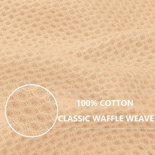 Homaxy 100% Cotton Waffle Weave Dish Towels - Ultra Soft & Absorbent | Quick Drying, 13 x 28 Inches, 4-Pack, Apricot