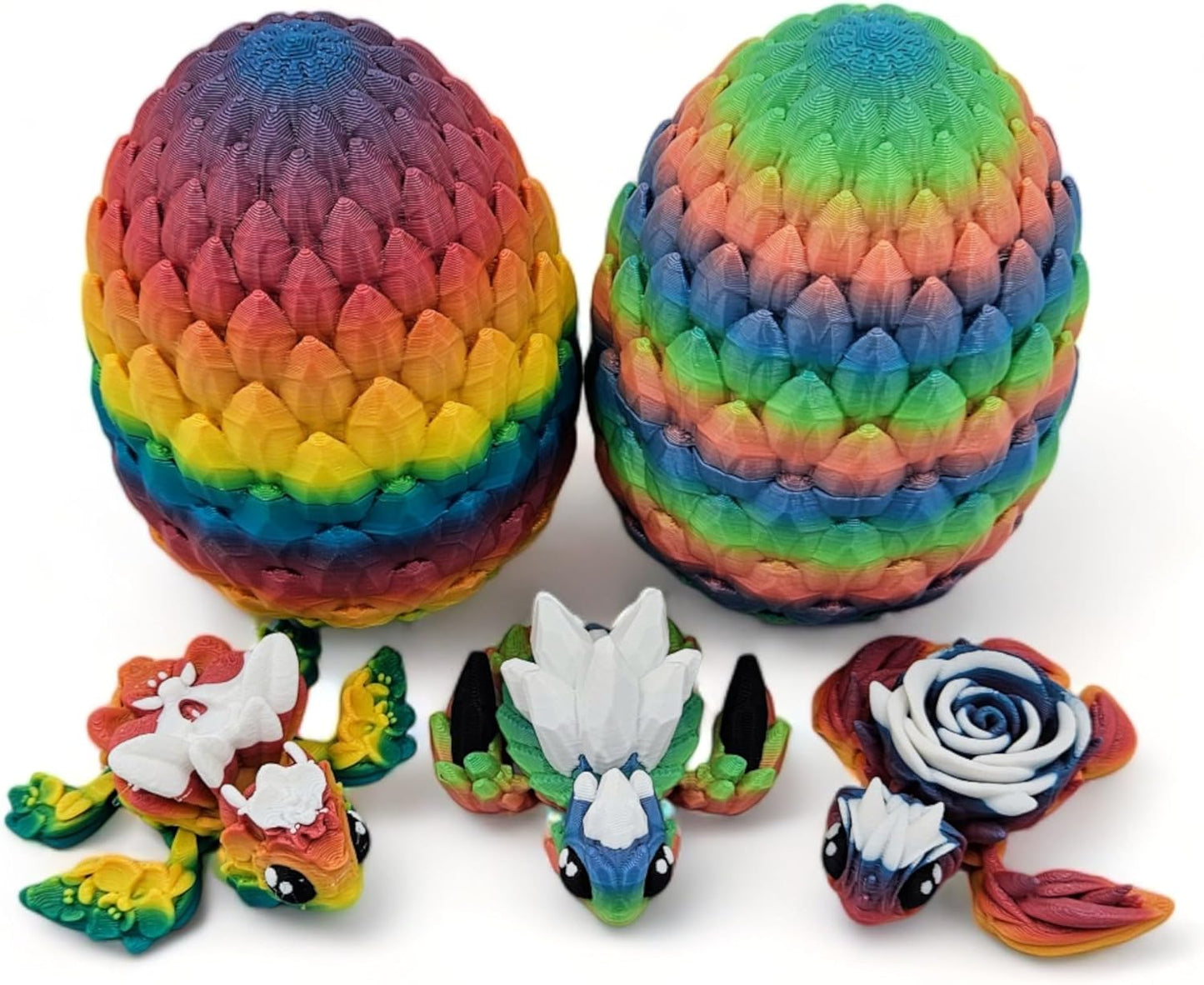 Surprise Turtle Egg Collectible Figurine - Unique Colors for ADHD & Autism Relief - Set of 3 Turtles (Rainbow)