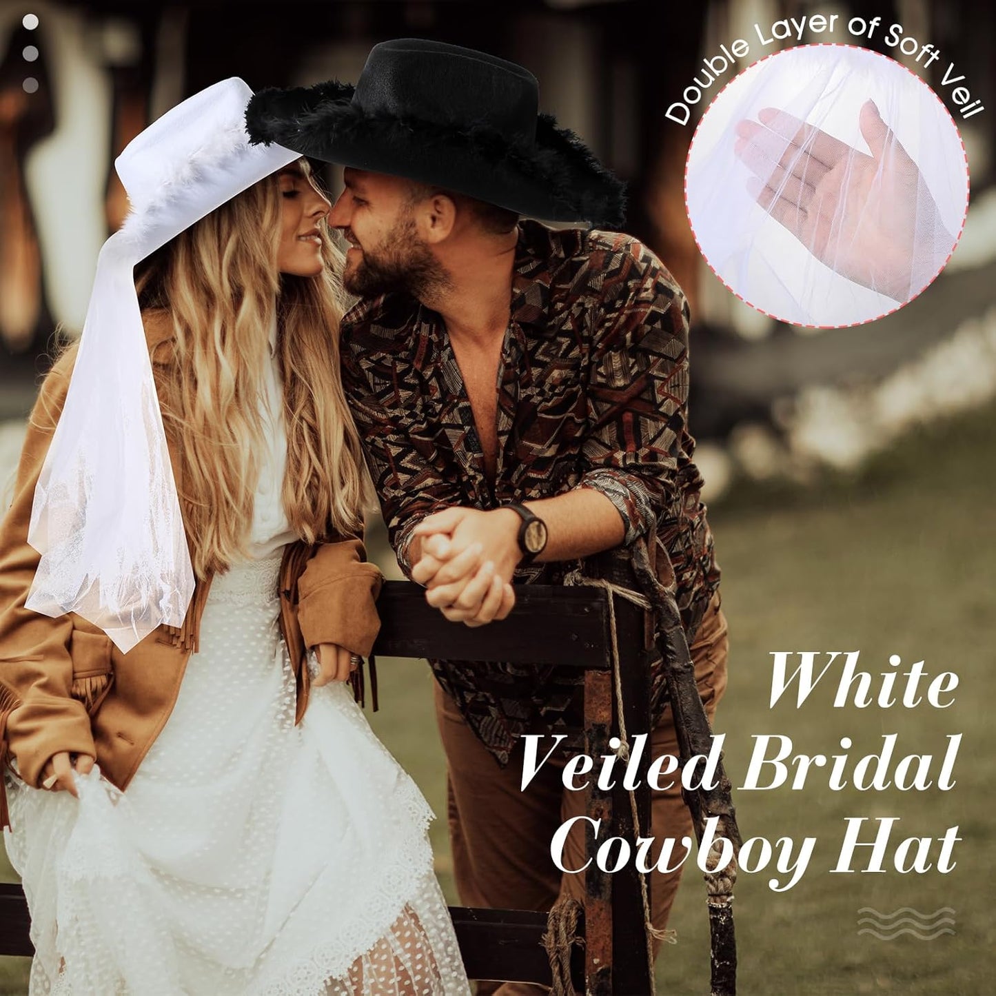 Unittype 12 Pcs Women Cowgirl Cowboy Hats Bachelorette Cowboy Hats for Bridal Shower Wedding Engagement Halloween Cosplay