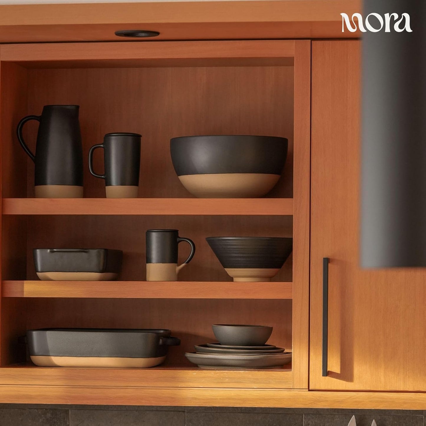 Mora Ceramic Baking Dish - Large 9x13 in Extra Deep Casserole Pan | Versatile Porcelain Bakeware in Liquorice