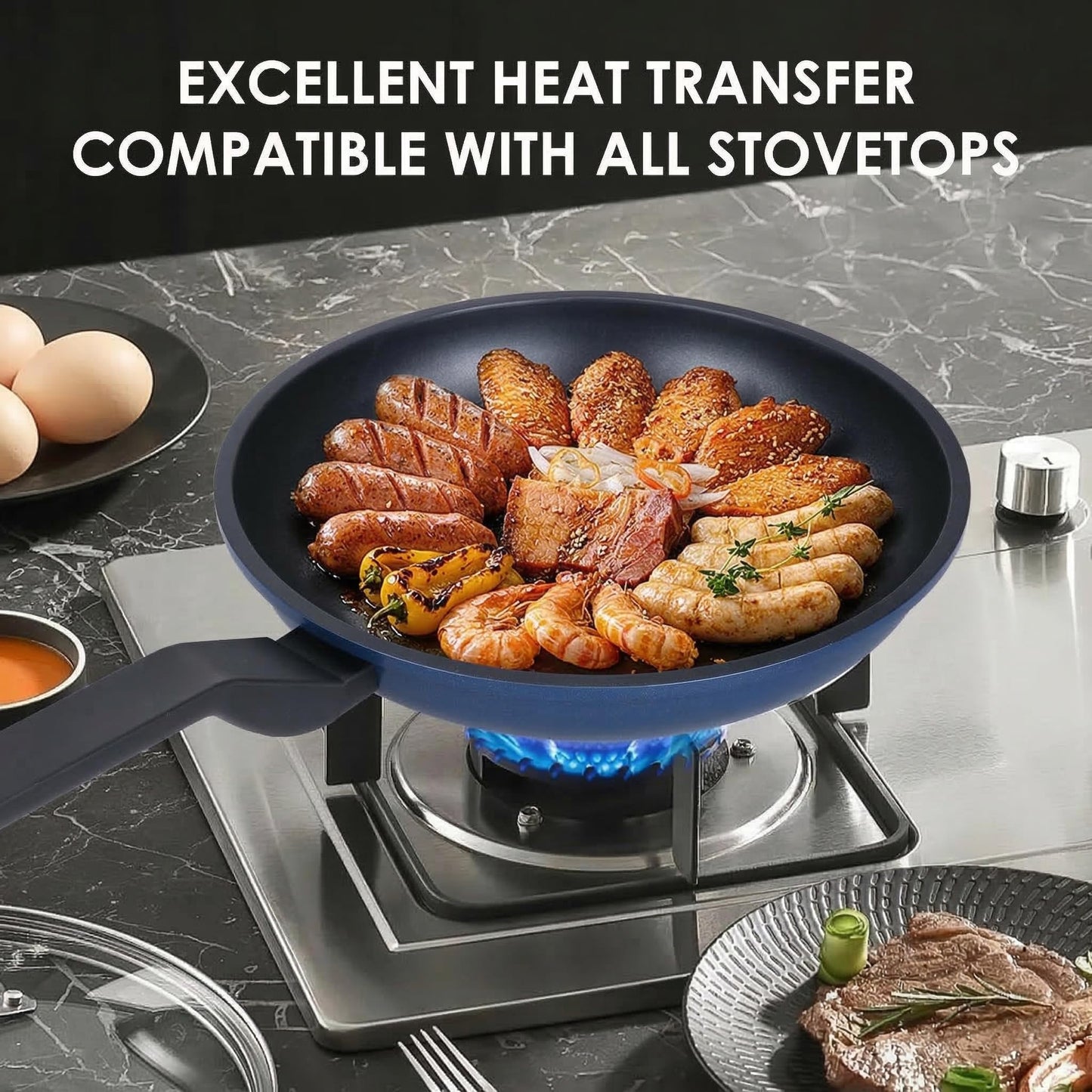 Legacy Culinaryware Nonstick Frying Pan Skillet,8 Inch Frying Pan Skillet,Egg pans,Omelette Pan,PFOA Free,Kitchen Pots Induction Pot