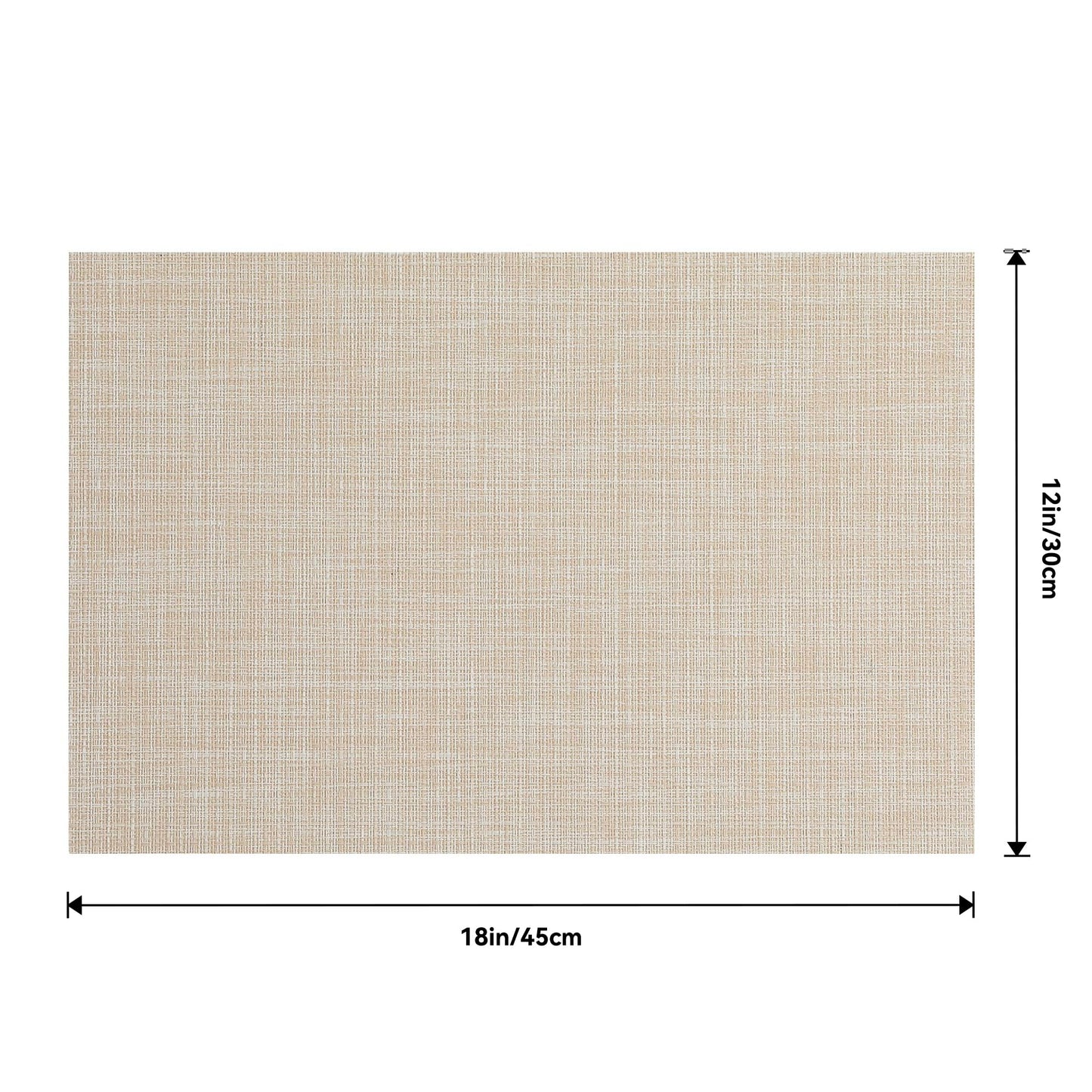 Leetaltree Beige Placemats Set of 20 - Heat Resistant Non-Slip Place mats for Dining Table, Washable Durable PVC Vinyl Woven Table Mats(Beige, 20)