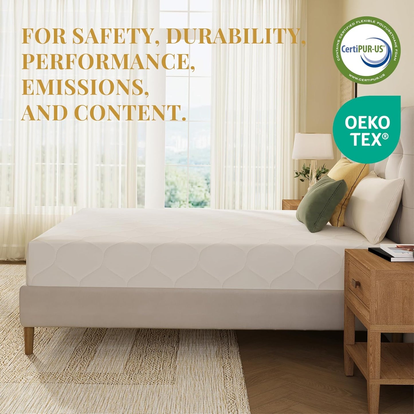 Skiennix 6 Inch Memory Foam Mattress - Medium Firm Support, Pressure Relief, Fiberglass Free, CertiPUR-US Certified