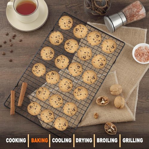 Hunnycook Cooling Rack - 15.8”×9.8” Stainless Steel Baking Rack | Oven Safe for Roasting & Grilling