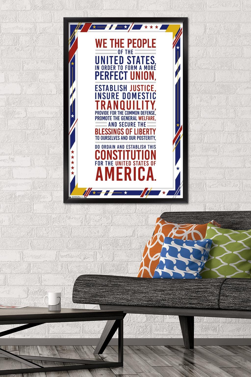 Trends International The United States Of America - Constitution Preamble Wall Poster, 22.375" x 34", Black Framed Version