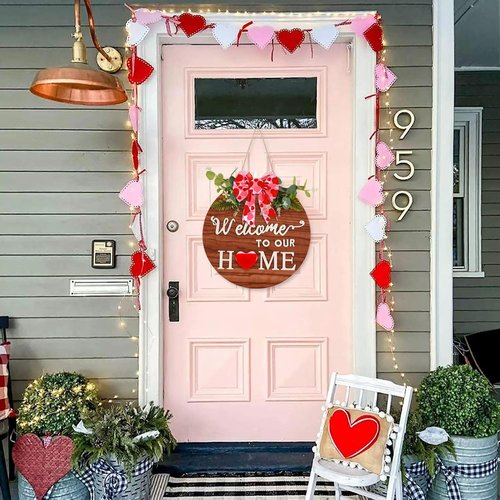 Interchangeable Welcome Home Sign - Rustic Farmhouse Front Door Wreath for All Seasons | Holiday Decor