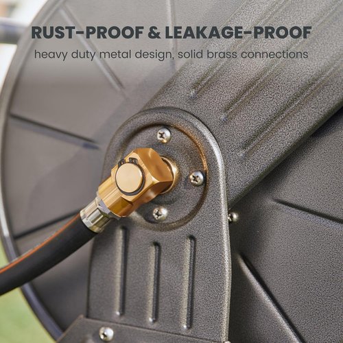 Giraffe Tools Garden Hose Reel Cart - Heavy Duty Metal Design | 200 ft Capacity with Wheels for Easy Mobility