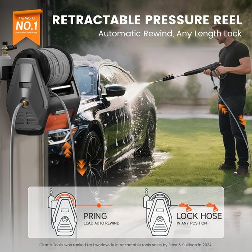 Giraffe Tools Grandfalls Pressure Washer Pro - 3700 PSI Electric Power Washer with 100ft Hose & 5 Nozzles