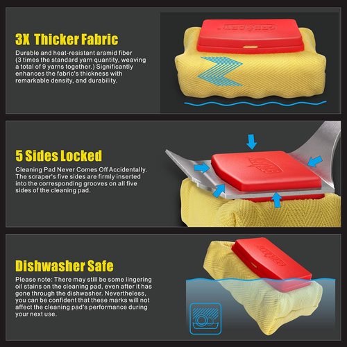 GRILLART Grill Brush - Bristle-Free BBQ Cleaner with Replaceable Head | Safe for Cast Iron & Stainless Steel Grates - Red