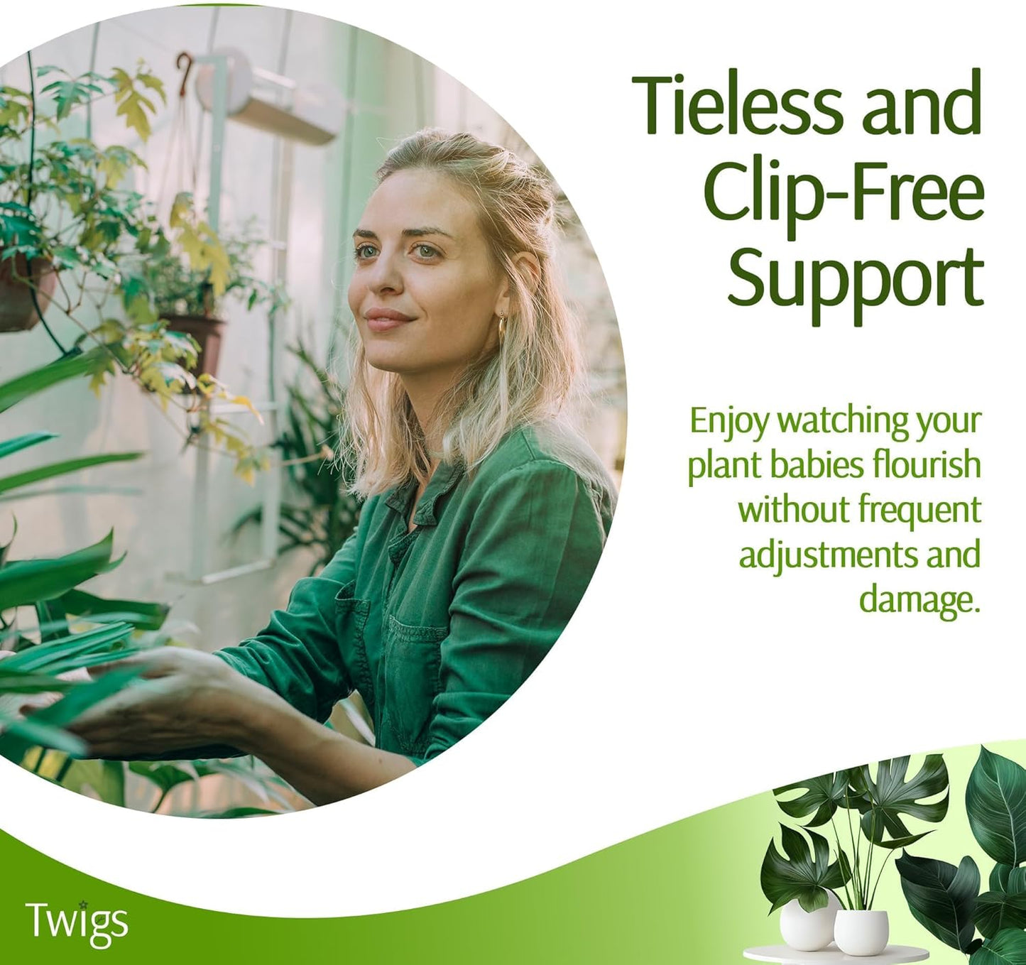 Twigs GA - Stackable Plant Support Stakes | Durable Trellis Alternative for Indoor & Outdoor Plants - Moonstone, 3 Pack, 17" L