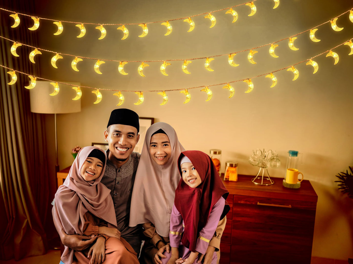 OLEEK Ramadan Lights Decorations 20 ft- Ramadan Decorations for Home 2026 - Ramadan Decoration Lights (40 LEDs)- Ramadan Gifts for Kids - Ramadan Decor - زينه رمضان - Ramadan led Lights