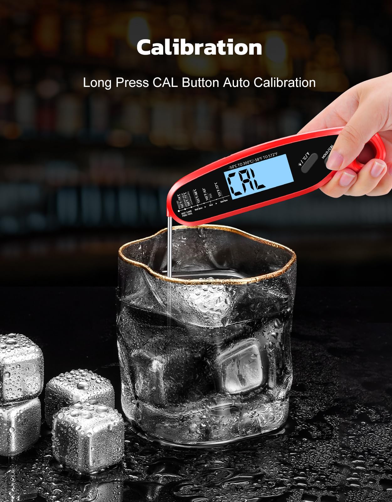 Vuwwey Instant Read Meat Thermometer Digital with Dual Probe, Food Thermometer for Cooking & Grilling, Large Backlit & Calibration, for Kitchen/Oven/Grill/Smoker/BBQ/Candy/Oil/Fry, Gifts for Men & Dad