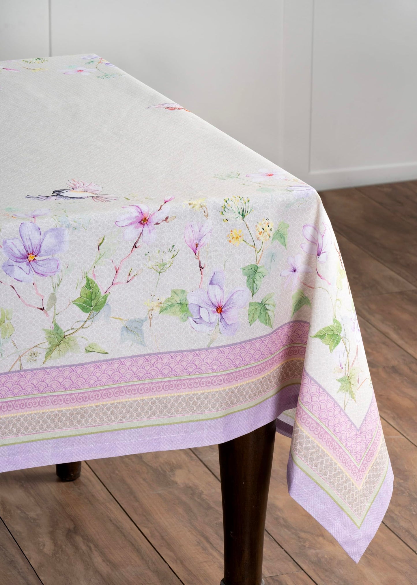Maison d' Hermine Table Cloth Square Table 100% Cotton 54 x 54 Inches Tablecloth Reusable Decorative for Dining Kitchen Room Farmhouse Home Gifts for Mothers Day Spring Summer - Magnolia Mornings