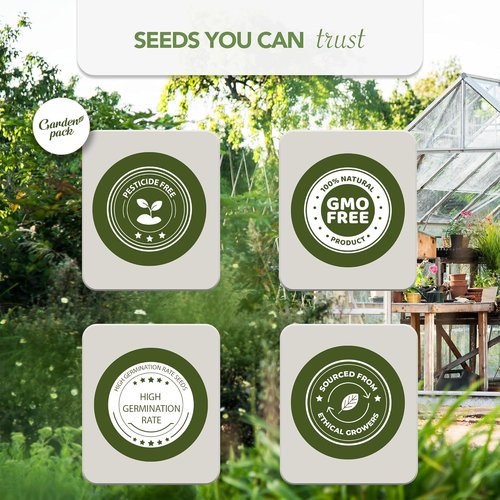Garden Pack Vegetable Seeds | 50 Varieties of Non-GMO Heirloom Seeds for Planting - Perfect Gardening Gifts