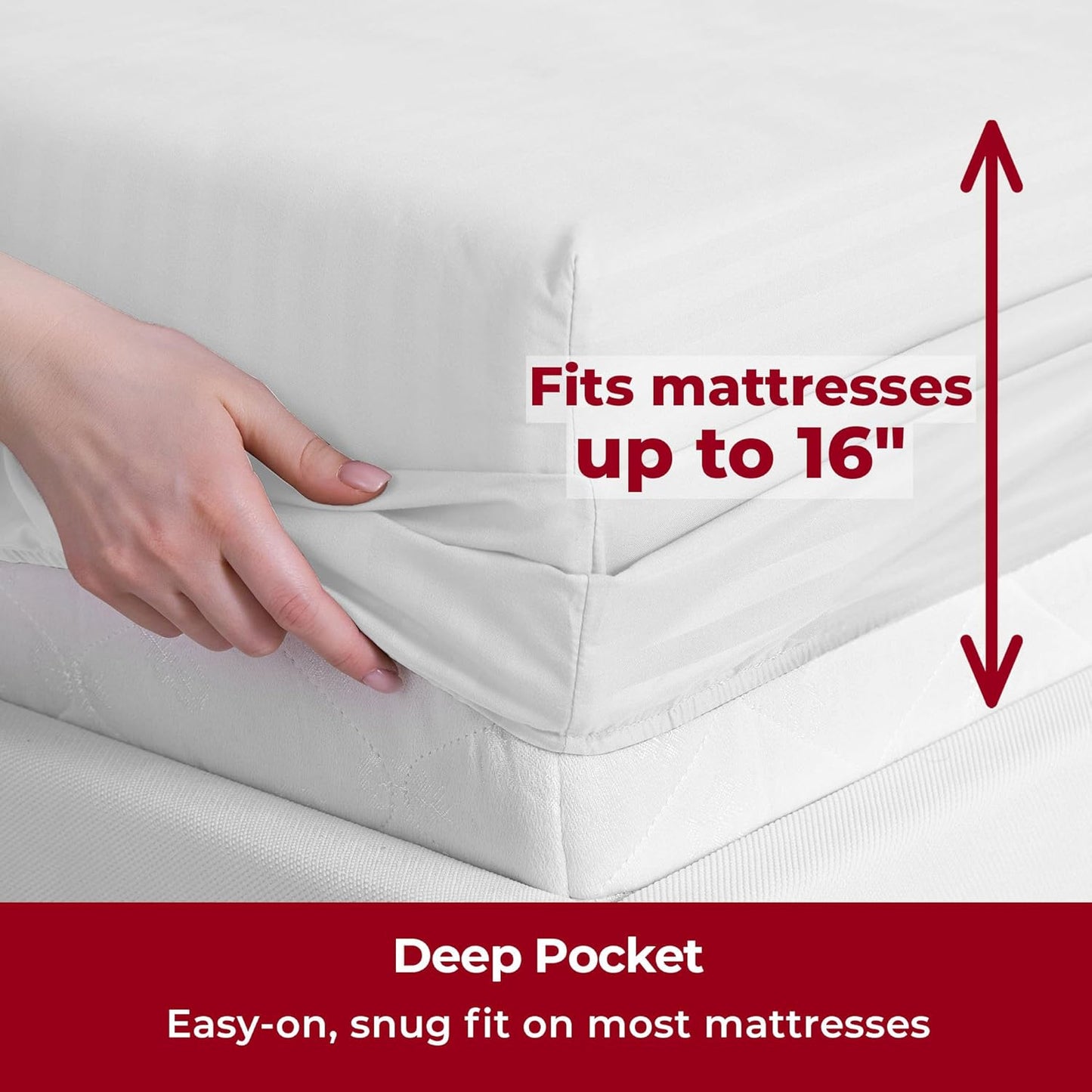 Mellanni Full Sheets Set - 4 PC Hotel Luxury Bedding | Extra Soft, Cooling, Wrinkle-Resistant (Full, Striped White)