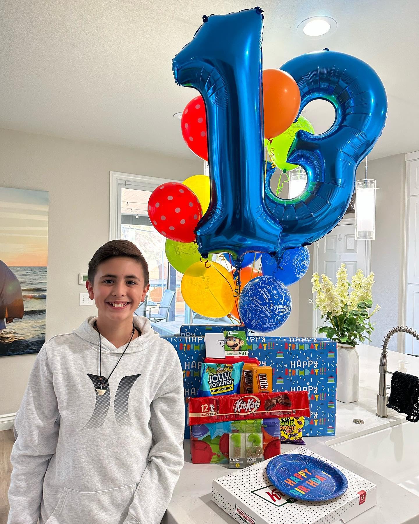 Navy Blue Number 13 Balloon 40 inch, 13 Number Balloons, 13th Navy Blue Birthday Decorations, 13 Year Old Girls Boys Blue Party Supplies