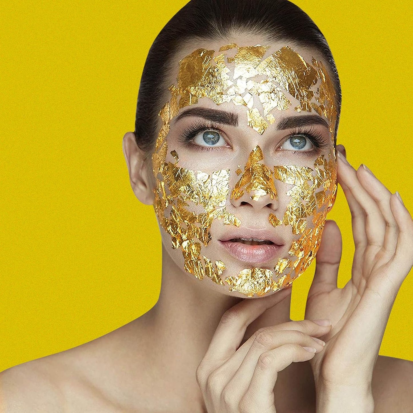 Edible Gold Leaf Sheets, 1.7 x 1.7 in, Pack of 10 Edible Gold Leaf Sheets for Cakes, Desserts, Candies, Art and Craft, Face Masks and Nail Art (10 Sheets)