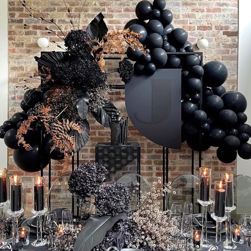 FOTIOMRG Black Balloons 12 inch, 100 Pack Black Latex Balloons for Birthday Graduation Halloween Baby Shower Father's Day Party Decorations
