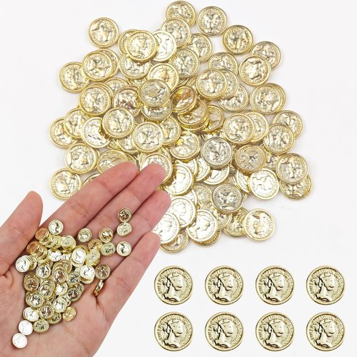 100 Pieces Miniature Coins for Crafts Dollhouse Tiny Fake Gold Coins for Dollhouse Fairy Garden Micro Landscaping