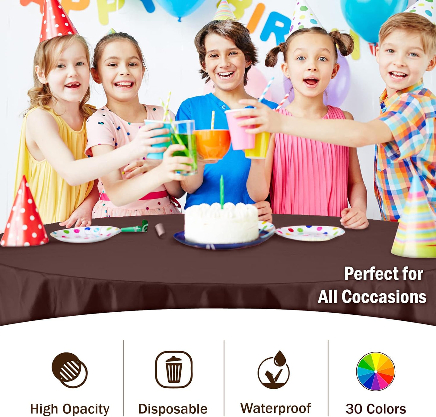 Ivory 84-Inch Round Tablecloth - 12-Pack Premium Plastic Party Supplies