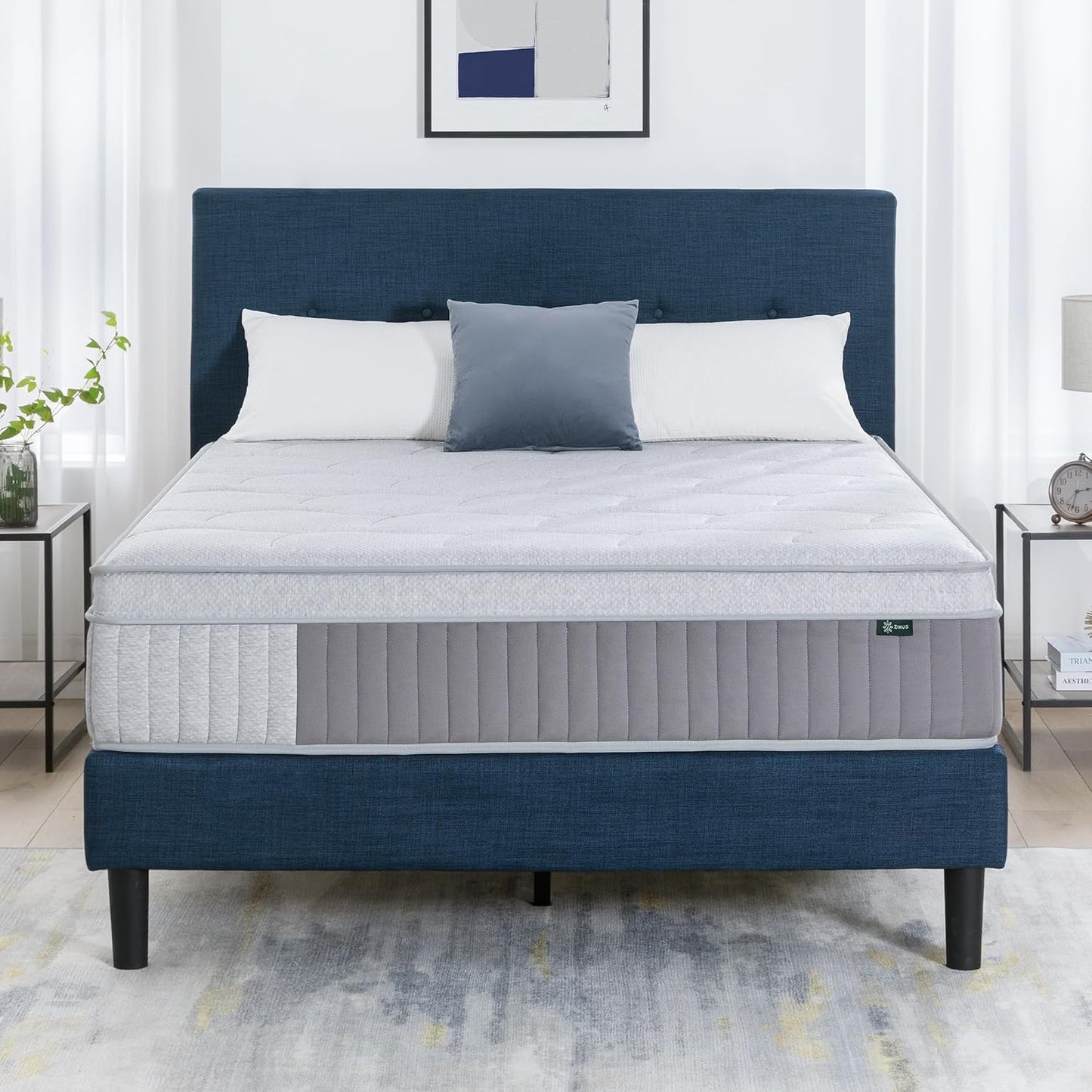 Zinus Cool Support Hybrid Mattress - 13 Inch Cooling Gel Memory Foam | Medium Firm, Queen Size, CertiPUR-US Certified