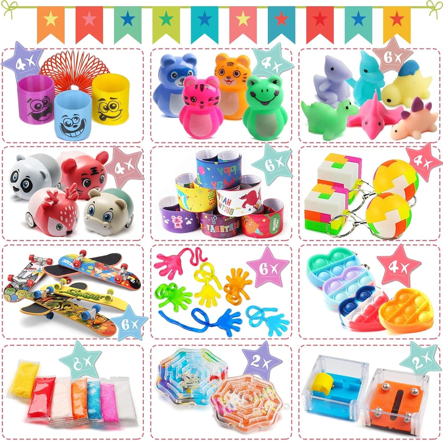 Totbit 56 Pcs Party Favors - Fun Treasure Chest Toys for Kids | Ideal for Birthdays & Classroom Prizes