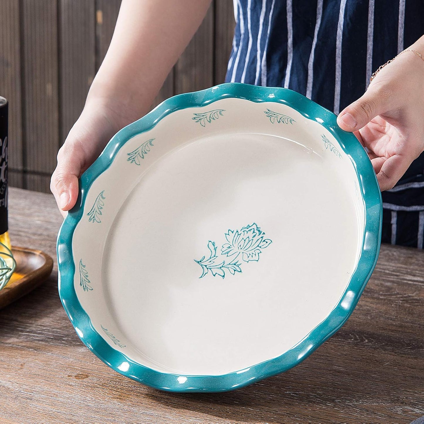 Wisenvoy Ceramic Pie Pan - Non-Stick Deep Dish Baking Dish | Perfect for Delicious Pies