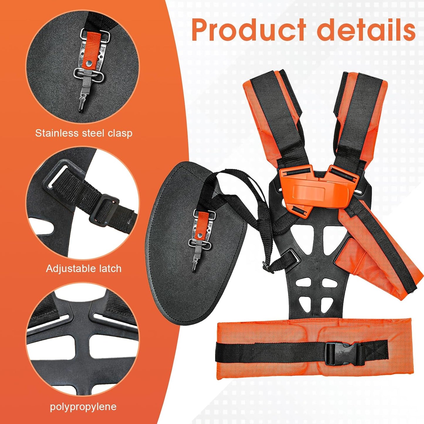 VIABRICO Adjustable Padded Trimmer Shoulder Strap - Universal Nylon Harness for Weed Eaters & Brush Cutters