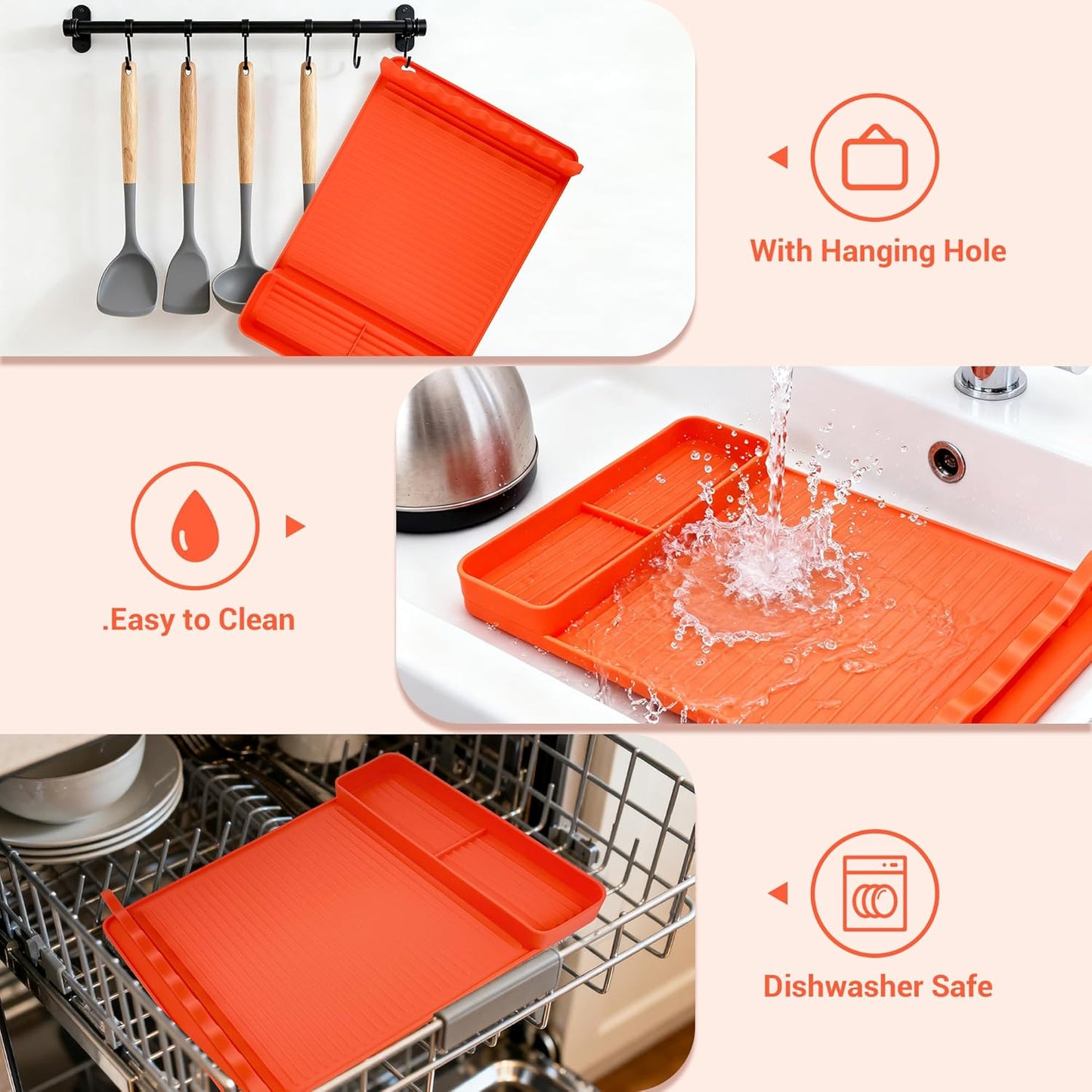 Skiennix Silicone Grill Mat - 16x11.5 Inch Non-Slip BBQ Tool with Sauce Drip Pad & Wavy Grip | Outdoor Accessories for Men