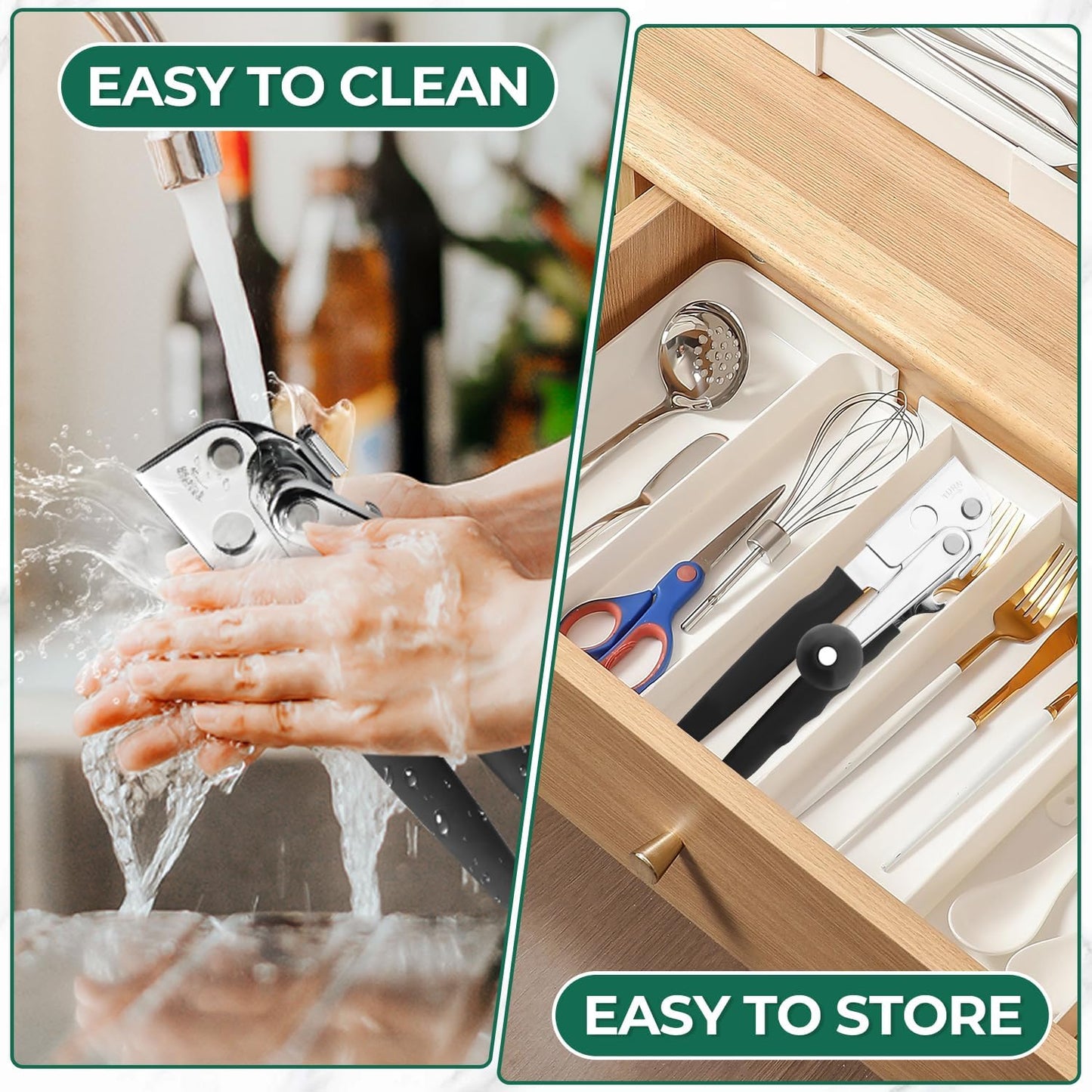 Skiennix Manual Can Opener - Heavy Duty Stainless Steel | Smooth Edge Design for Easy Use