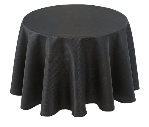 Biscaynebay Textured Fabric Round Tablecloths 70", Black Water Resistant Washable Table Cloth Circle Folding Table Covers for Dining, Kitchen, Wedding, Parties etc