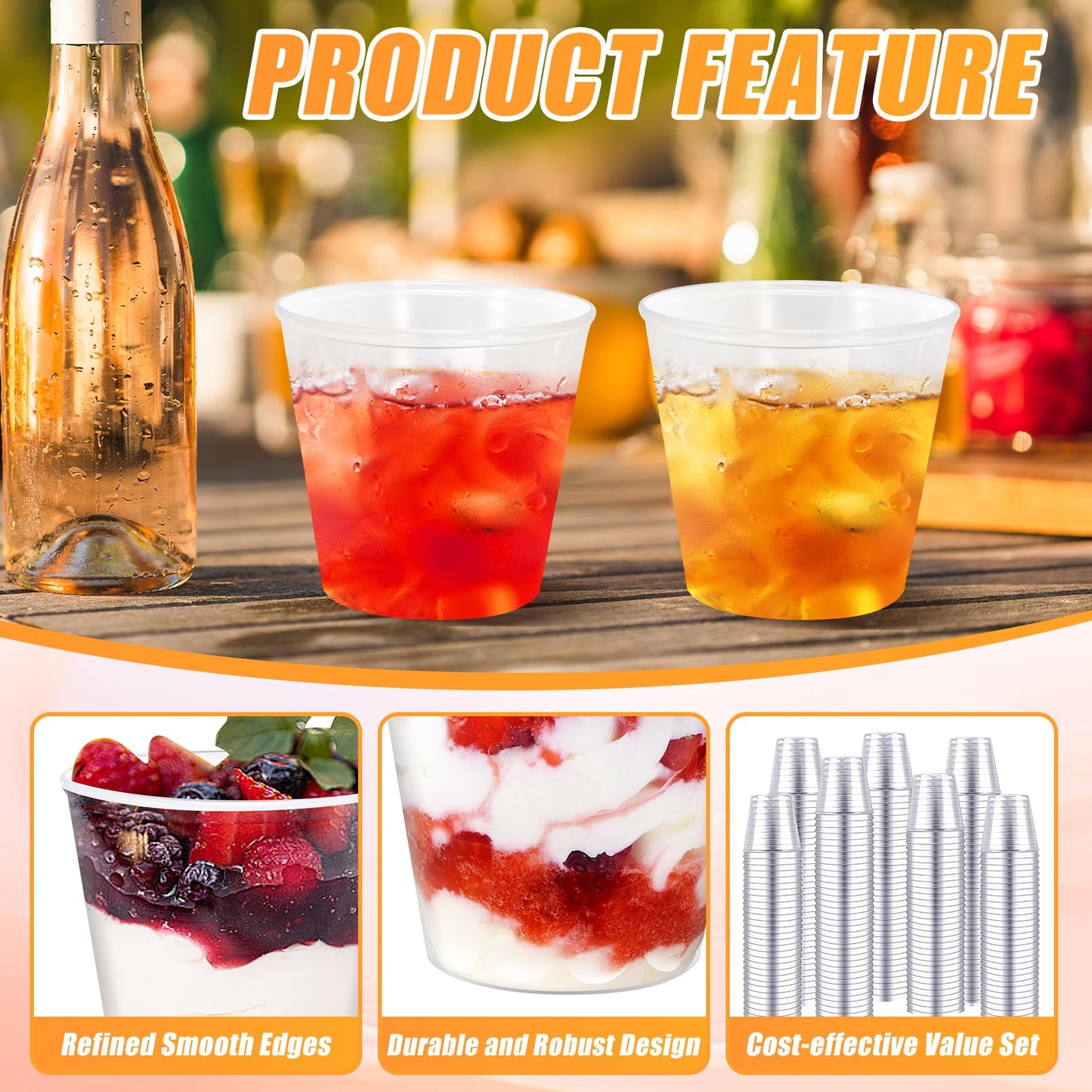 Enjamyo 500 Pack 1.5oz Plastic Shot Glasses,Mini Disposable Cups,Clear Plastic Shot Cups,Small Party Cups Tasting Cups for Whiskey,Wine Tasting,Food Samples Cups For Party and Gathering