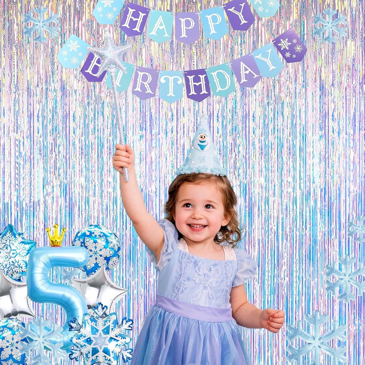 Sparkling Iridescent Party Decorations | Fringe Backdrop Tinsel Curtains - 3.28x6.56ft, 2 Packs