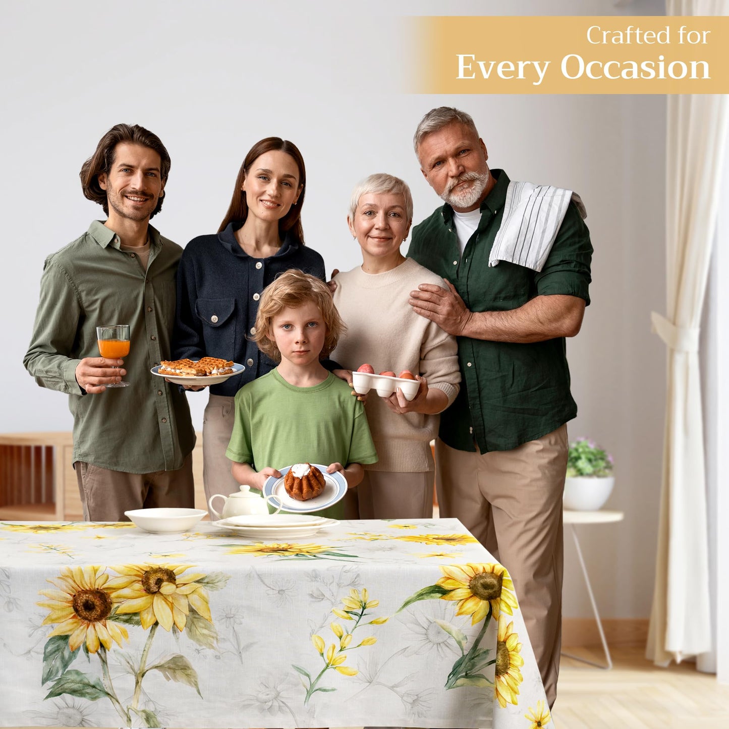 Maison d' Hermine Table Cloth Square Table 100% Cotton 54 x 54 Inches Tablecloth Reusable Decorative for Dining Kitchen Room Farmhouse Home Gifts for Mothers Day Spring Summer - Candice