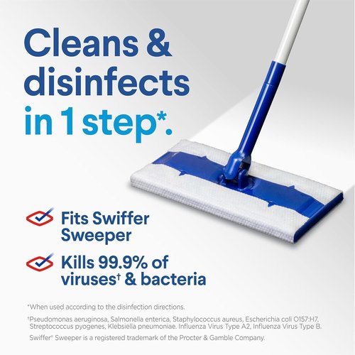 Clorox Disinfecting Wet Mop Pad - Multi-Surface Floor Wipes | 2 Packs of 24 Disposable Refills