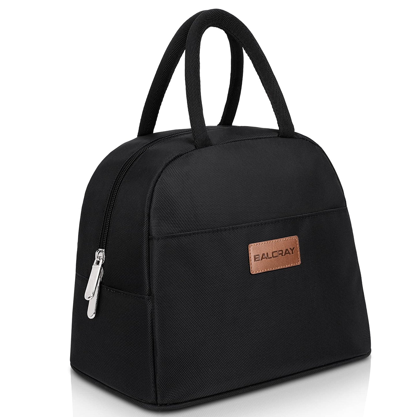 BALORAY Lunch Bag for Women Men Insulated Lunch Box for Adult Reusable Lunch Tote Bag for Work, Picnic or Travel (Solid Black)