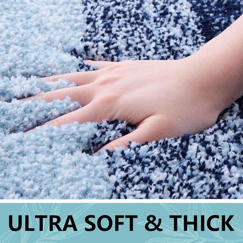 Arotive Microfiber Bathroom Rug - Soft, Absorbent, Non-Slip Plush Mat | 24" Round, Dark Blue