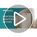 SONGMICS Cream White 150L Laundry Hamper with 2 Lids & 2 Compartments