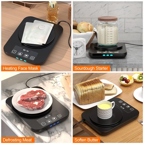 Electric Sourdough Starter Warmer Mat, Upgrade Warming Heating Pad for Sour Dough Starter, Sourdough Heater Proofing Tool for Home Baking with US Plug Thermostat Control, Timing, Memory Function