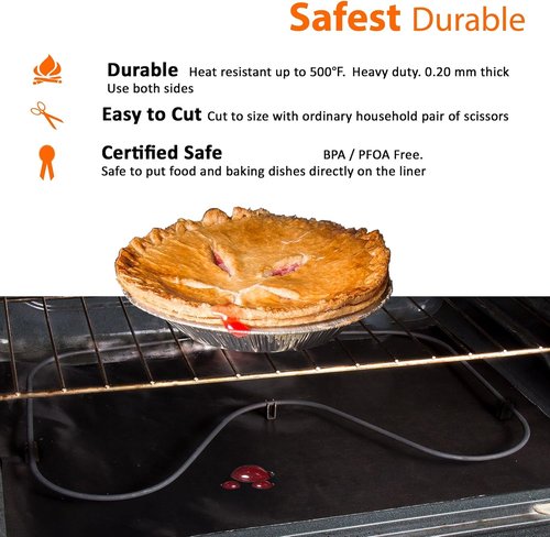 Home True Ovenliner - Non-Stick Microwave & Toaster Stovetop Mat | Black, 70x16.25 Inches