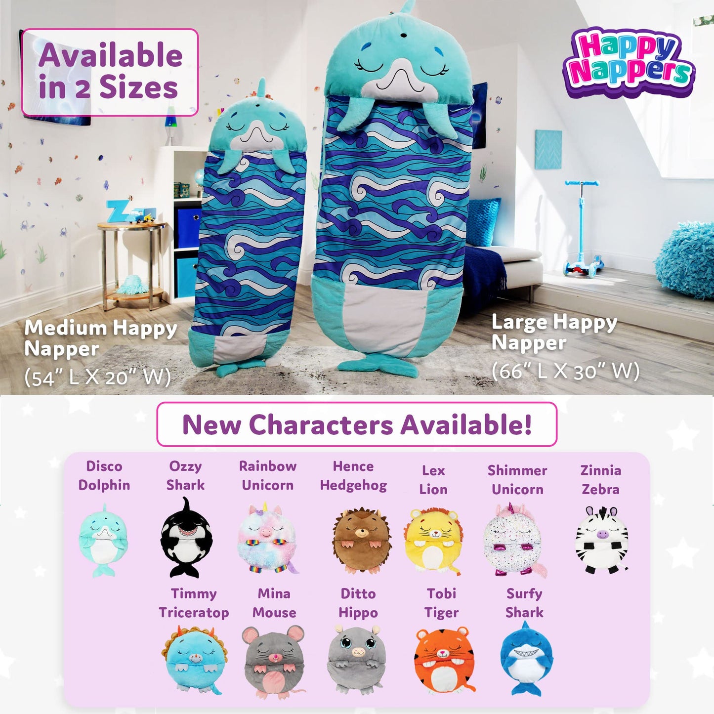 Happy Nappers Pillow & Sleepy Sack- Comfy, Cozy, Compact, Super Soft, Warm, All Season, Sleeping Bag with Pillow- Lion (Medium)