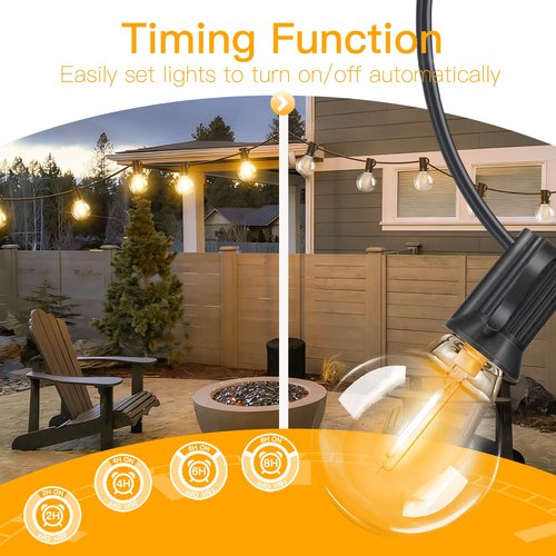 Ccinny Outdoor String Lights 150FT with Remote Dimmer, G40 Globe LED Patio Lights with 75 Edison Plastic Bulbs(4 Spare), Waterproof Hanging Lights for Backyard Balcony Yard Deck Garden Party