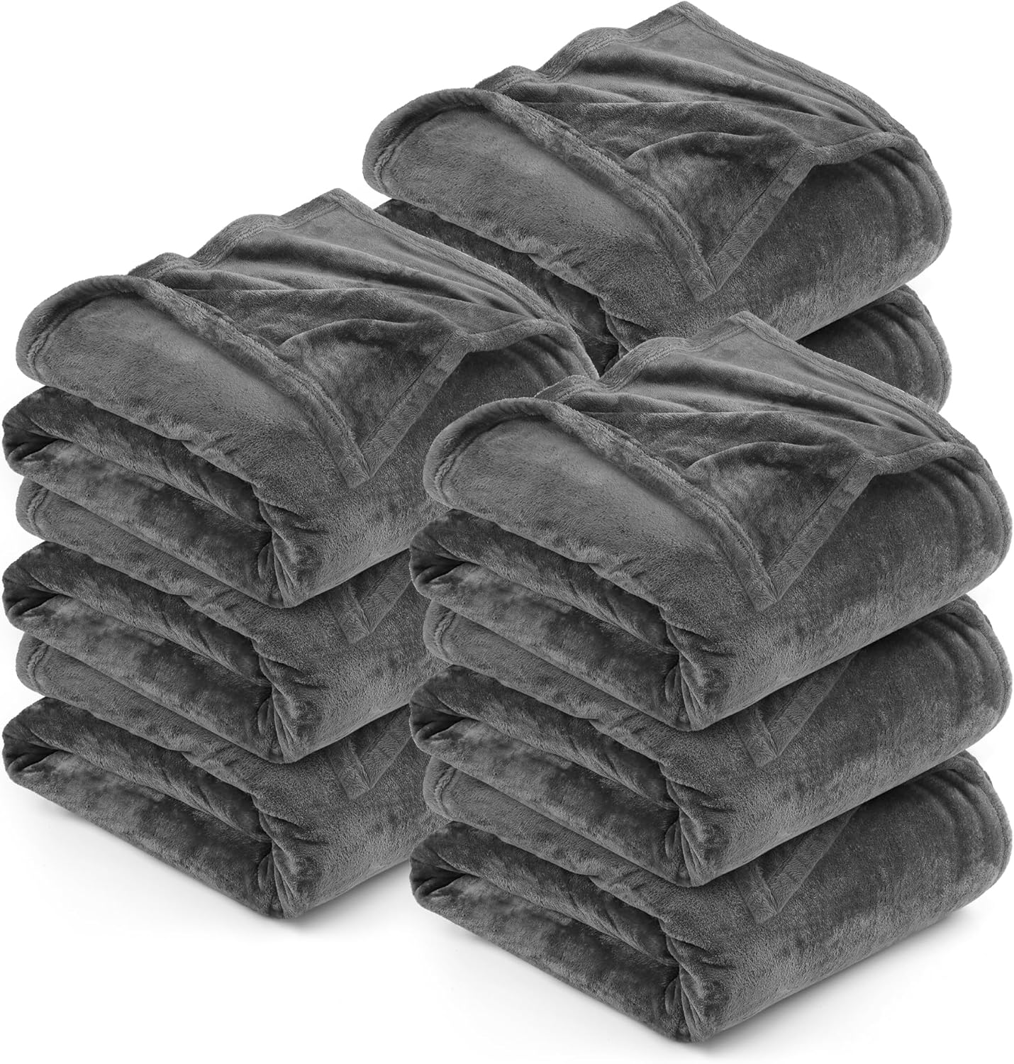 Utopia Bedding Grey Fleece Blanket - Luxury Soft 300GSM King Size (90x102 Inch) | Bulk Pack of 9