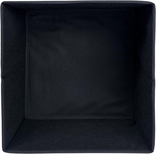 DII Collapsible Storage Bin Set - Non-Woven Fabric Organizer Cube, Black, 11x11x11 Inches, 2 Count