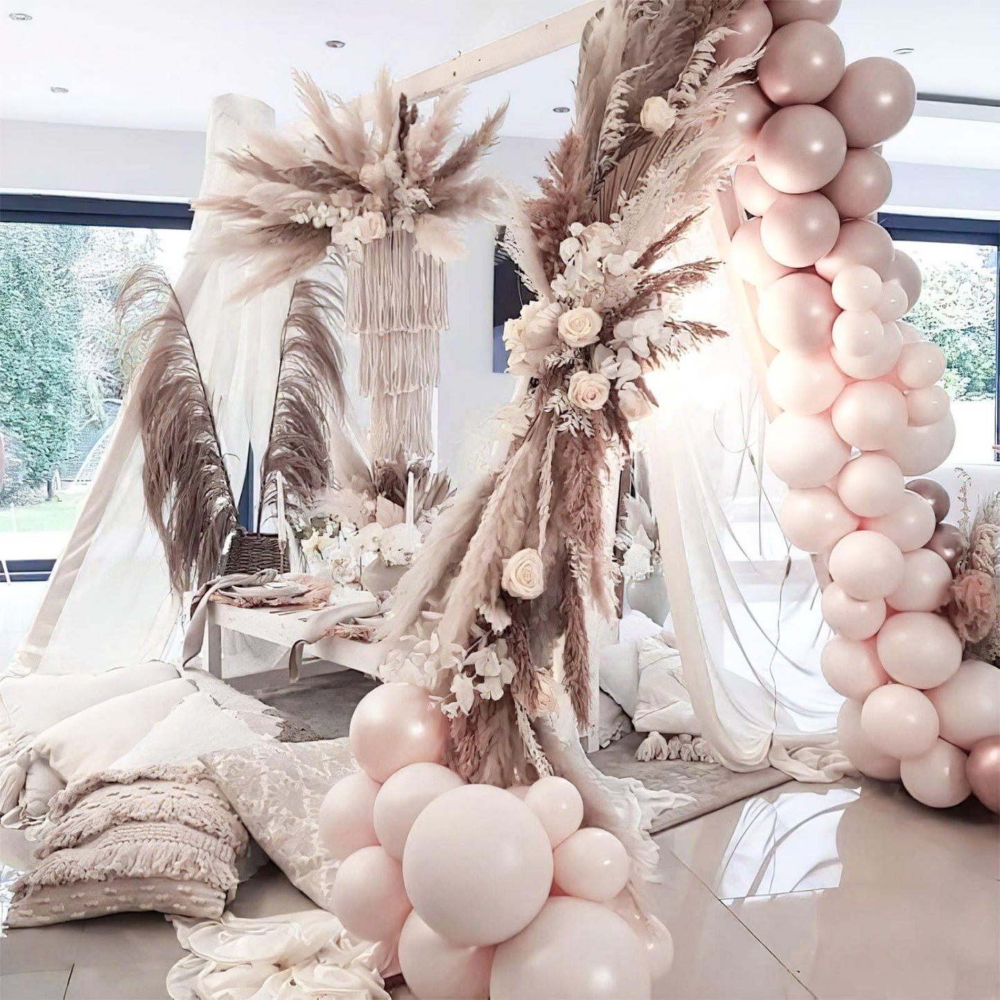 PartyWoo Beige Balloons 100pcs 12 Inch Boho Cream Ivory Neutral White Latex Balloons for Graduation Wedding Anniversary Engagement Bridal Shower Baby Shower Birthday Party Decorations White-F60