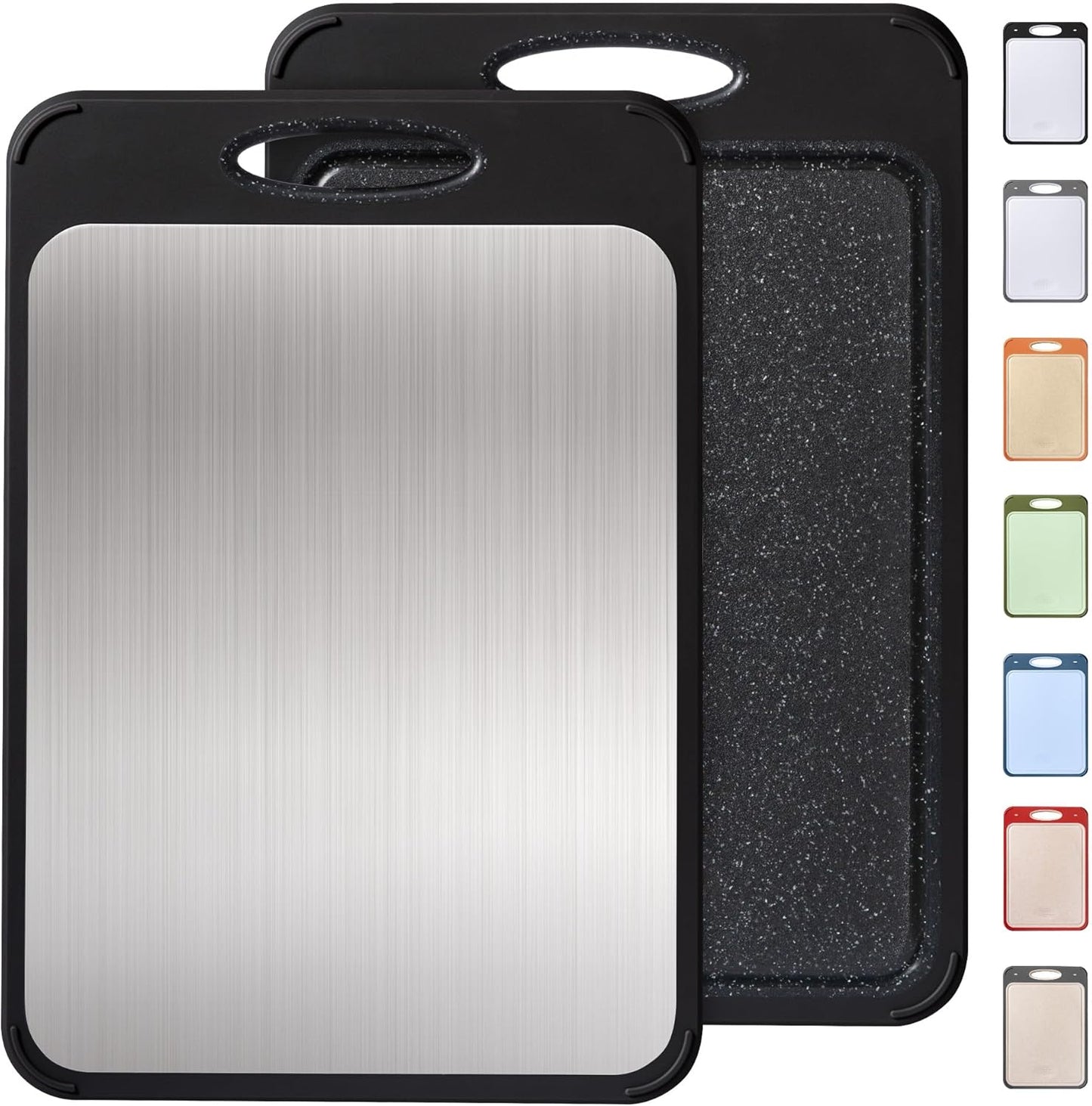 Stainless Steel Cutting Board - Non-Toxic Double-Sided Chopping Board for Meat & Vegetables | 16” x 11” Easy to Clean