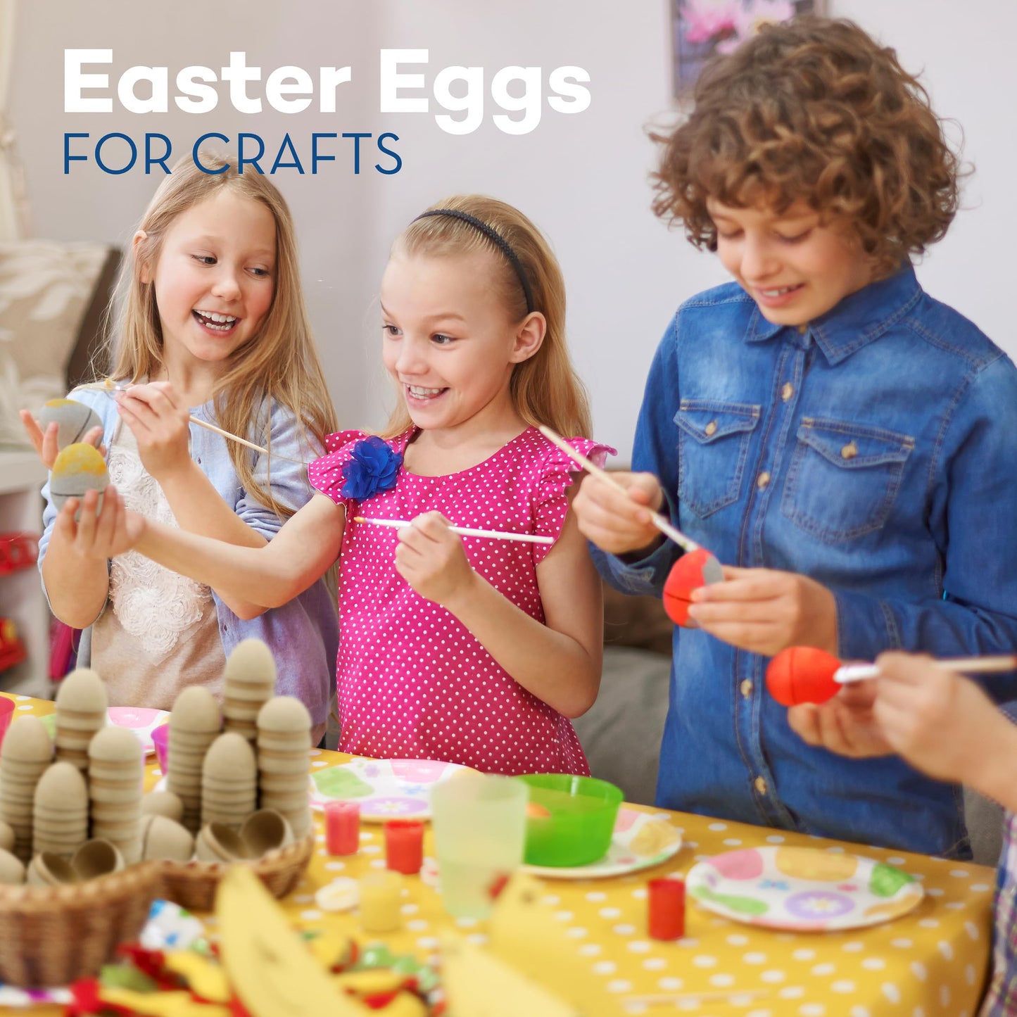 4E's Novelty DIY Paper Mache Easter Eggs to Paint 12 Pack - Paintable & Fillable Blank Easter Eggs Crafts for Kids & Adults, for Easter Arts Classroom Activities & DIY Projects