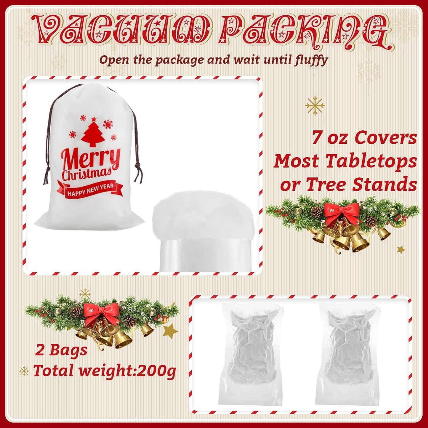 Shappy Christmas Fake Snow Decor - Fluffy Artificial Fiber Cotton Blanket for Indoor Winter Decoration